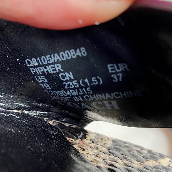 COACH “Pipher” Leather Ankle Strap Block Heel Sandal - Picture 12 of 16